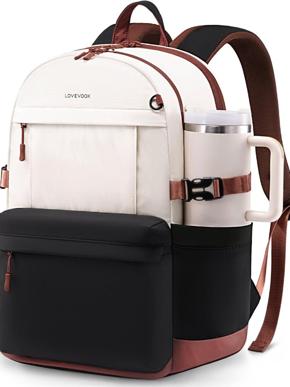 Laptop Backpack for Women with Giant Tumbler Holder,15.6 Inch Laptop Computer Ba